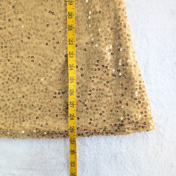 Vintage Y2K Disney Hannah Montana Sequin Mesh Slip Dress Girls 16 Metallic Gold - Picture 8 of 9